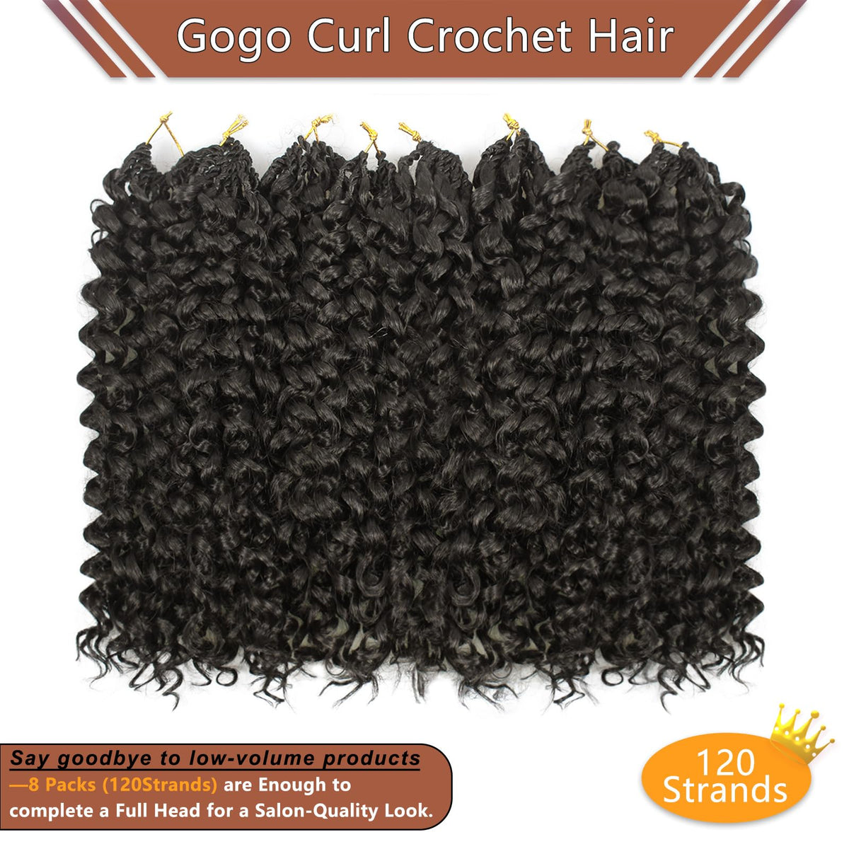 AIBEO GoGo Curl 14-inch deep wave crochet hair ready for styling.
