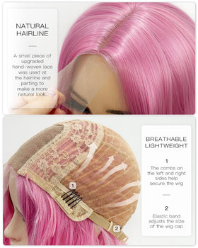 Aida ble heat-resistant synthetic fiber wig with natural color and soft texture