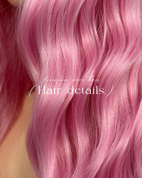 Aida ble light pink wig is easy to wear without glue