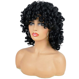 AIDUSA Afro wig with soft breathable cap for comfortable wear.