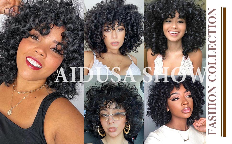 AIDUSA wig kit includes elastic cap and powder puff.