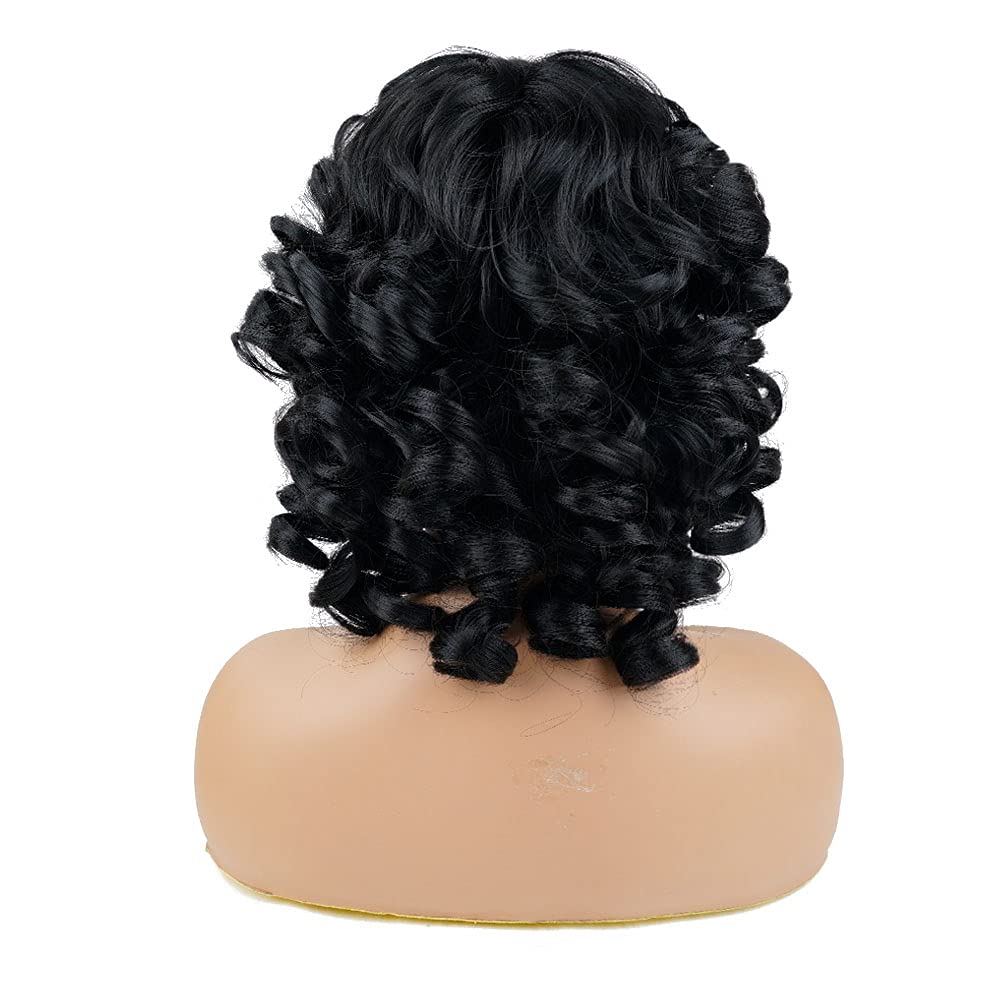AIDUSA short loose curly wig with bangs for effortless styling.