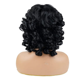 AIDUSA short loose curly wig with bangs for effortless styling.