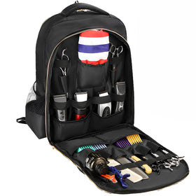 AIHOPESTO barber bag open top reveals spacious compartments for clippers and combs.