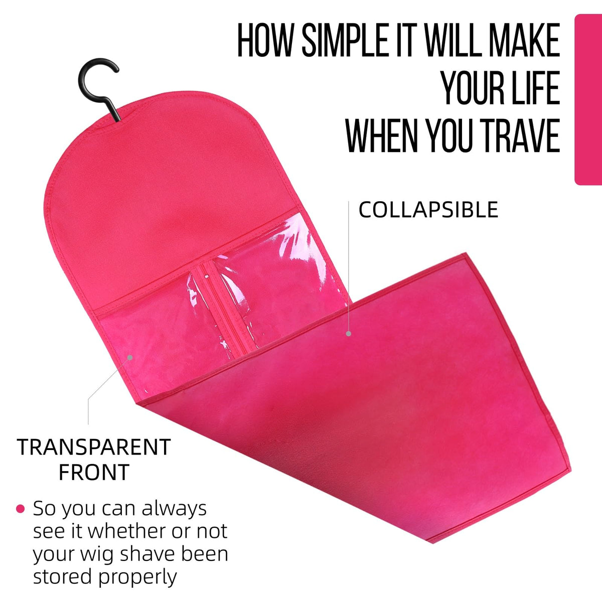 AIHOPESTO breathable fabric wig bag preserves wig freshness between wears.
