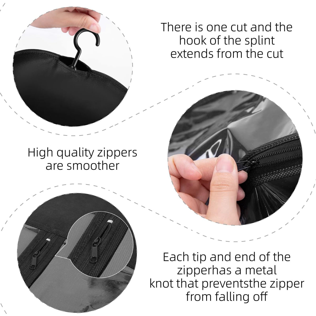 AIHOPESTO wig bags with hanger, front view in purple, keeps wigs dust-free and easy to pick.