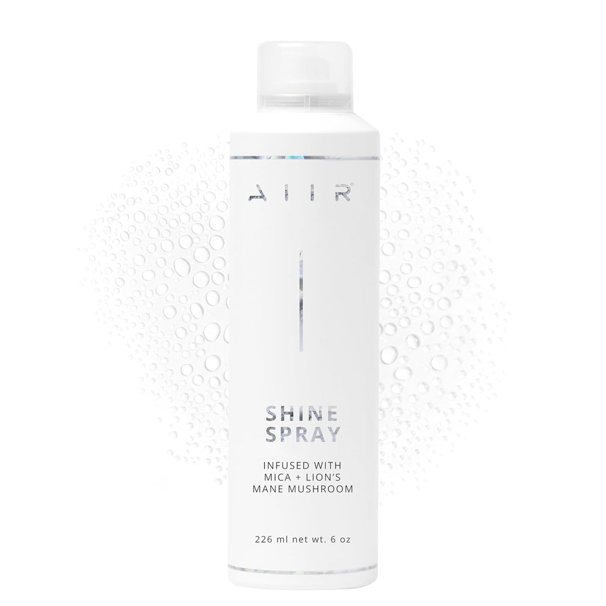 AIIR Shine Spray bottle mist delivering weightless gloss and frizz control.