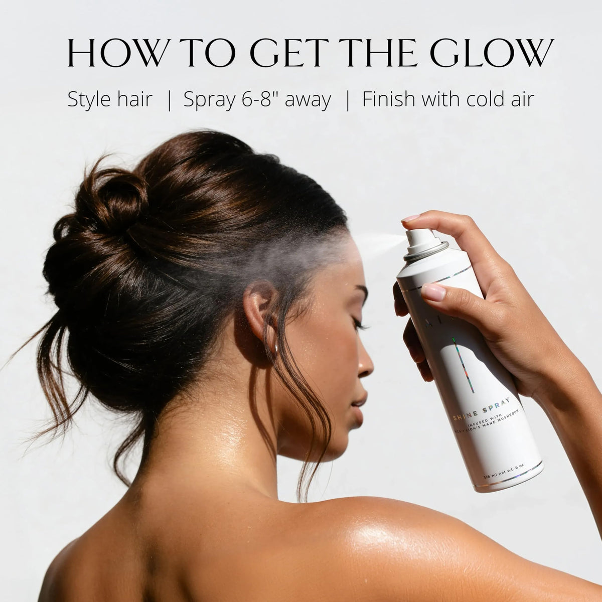 AIIR Shine Spray for straight hair delivers sleek finish and protection.