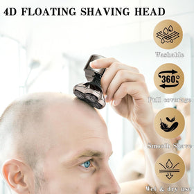 AIJALY 4-head shaver front view emphasizes ergonomic design for precise grooming.