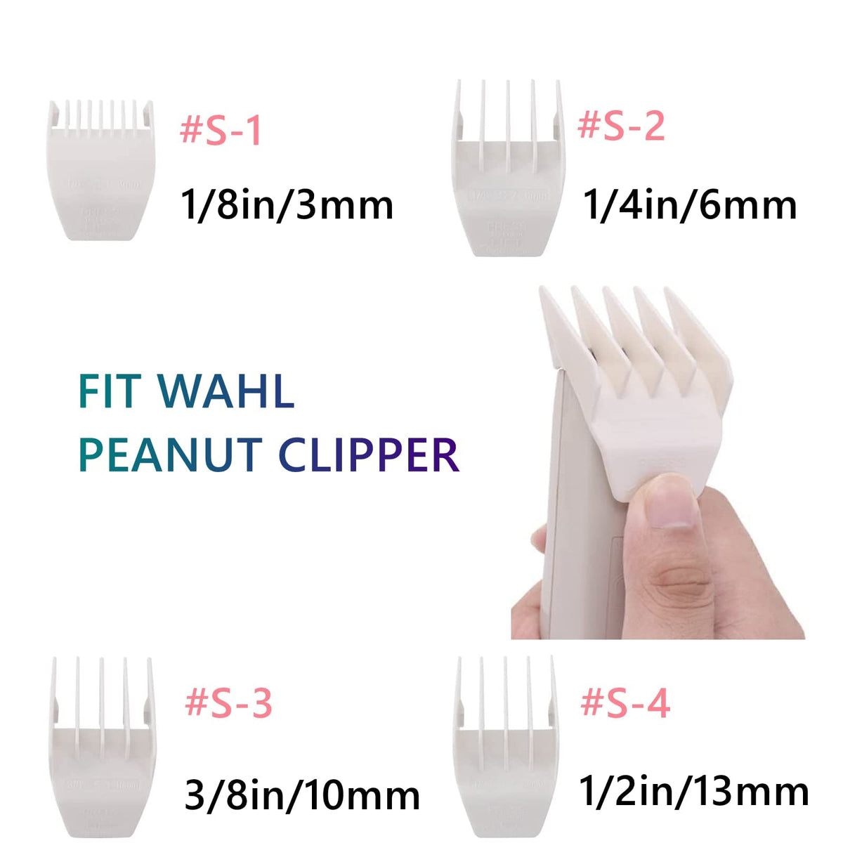 AIJALY 2-pack blade set with limit combs for versatile grooming.