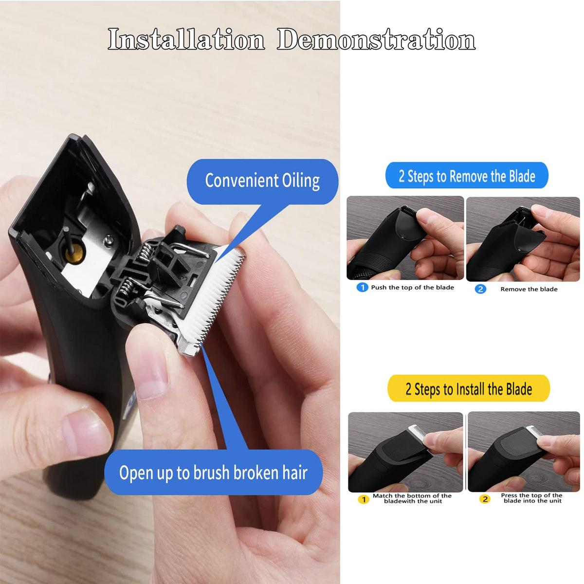 AIJALY trimmer blades durability tested for long lasting trimming sessions.