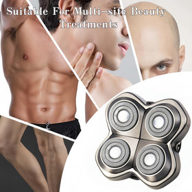 AIJALY wet-dry-use compatibility image highlights versatile shaving options with foam or shower.
