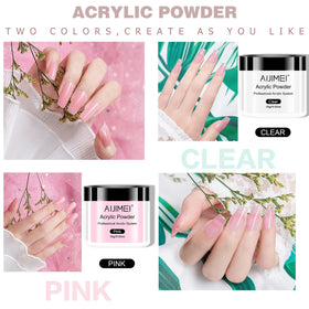 AIJIMEI pink acrylic powder helps natural-looking nail color with strong adhesion