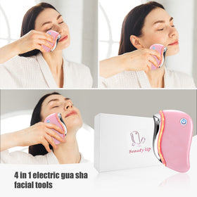 Tool in use on neck to illustrate versatile massage.