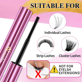 AILAISHI application glue dries clear for clean lashes.