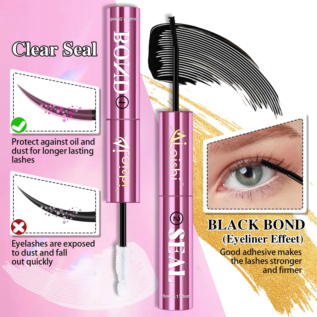 AILAISHI lash cluster remover brush aiding gentle removal.