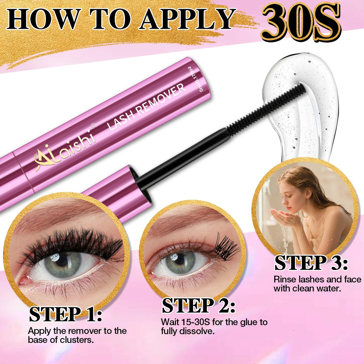 AILAISHI Lash Clusters texture close-up reveals a smooth, clump-free formula.
