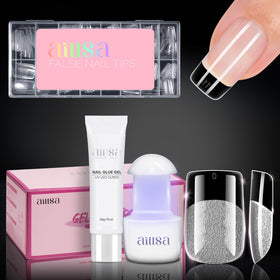 AILLSA gel nail kit with short square tips for precise extensions