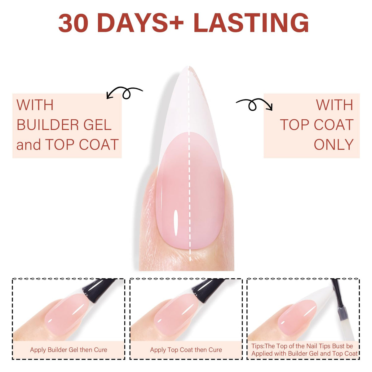 AILLSA long almond stiletto tips for a natural, elegant look