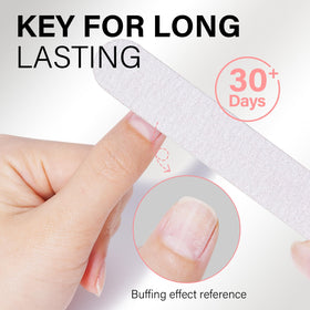 Nail tips pressed on nails during curing using AILLSA glue.