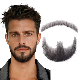 Ailsa fake mustache front view with realistic 100% human hair