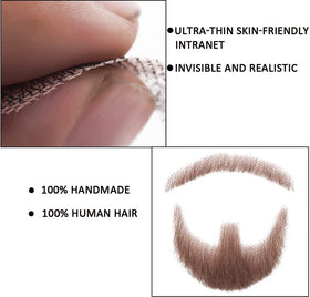 Ailsa glue-on facial hair with included double-sided stickers for quick transformation