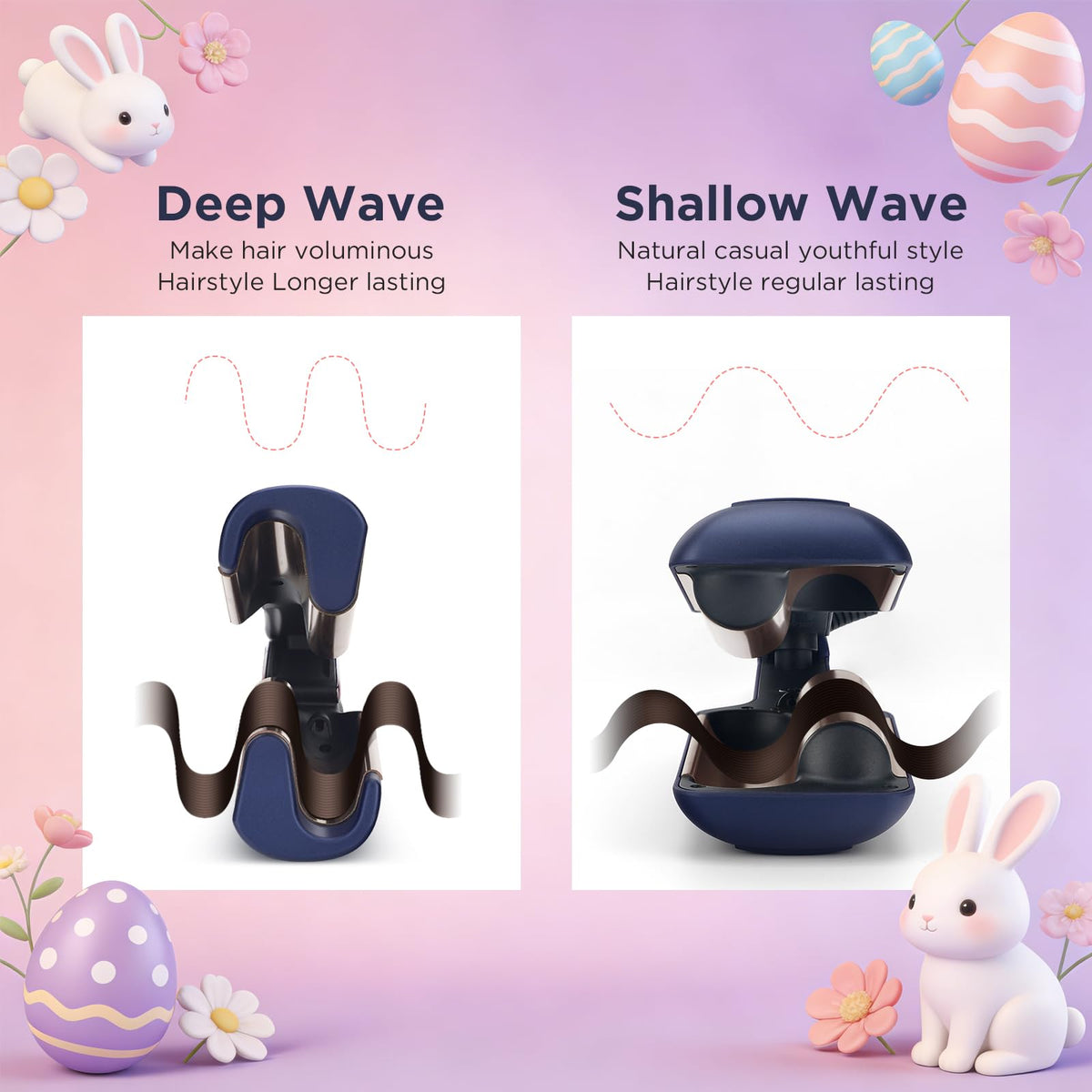 1-inch deep wave wand creates bold, lasting texture