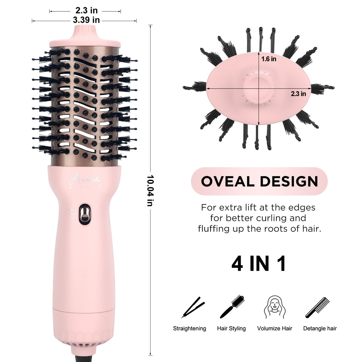 Aima Beauty 360° airflow design for even drying and gentle styling.