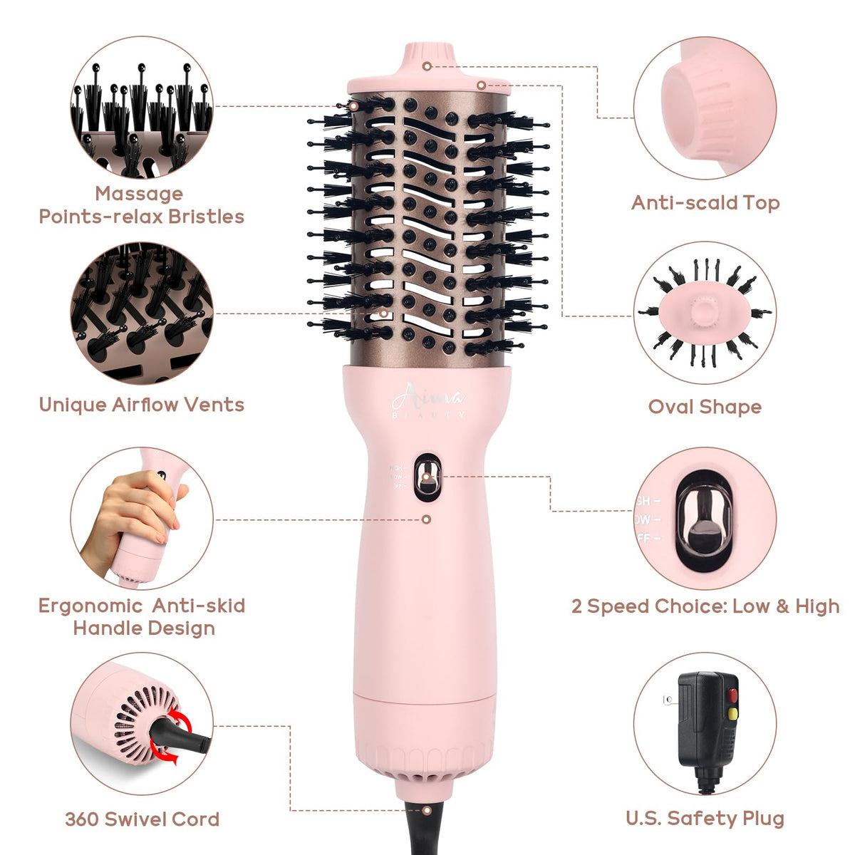 Aima Beauty compact, lightweight design fits easily in luggage.