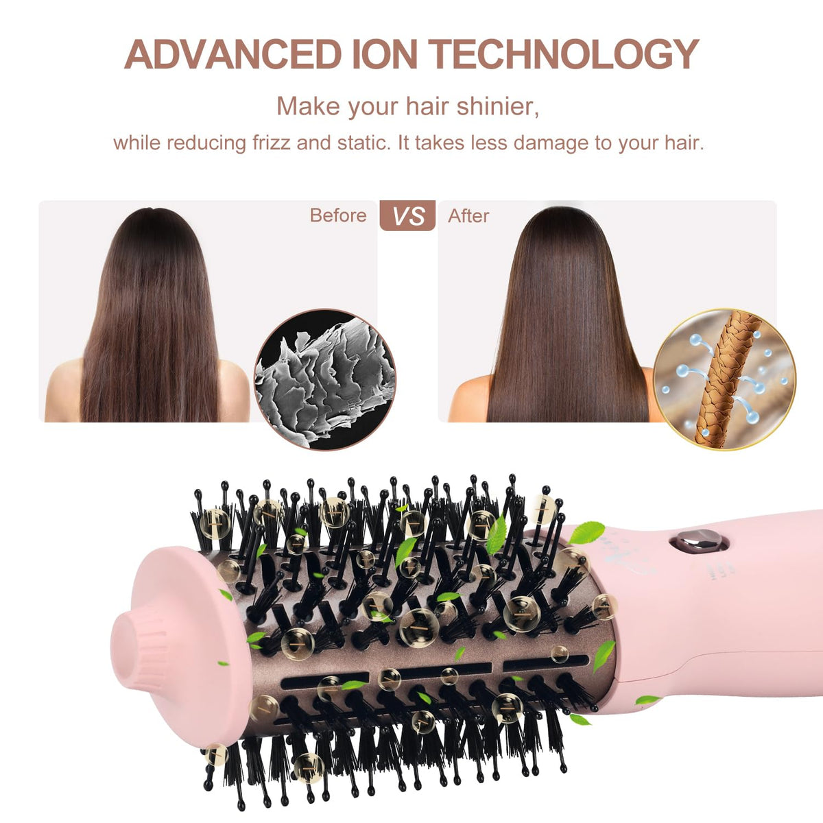 Aima Beauty negative ionic coating helps reduce frizz and add shine.