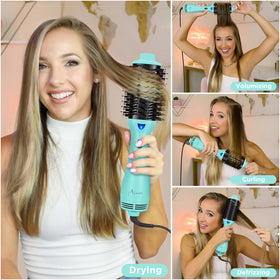 Aima Beauty negative ionic technology reduces frizz and boosts shine during styling.