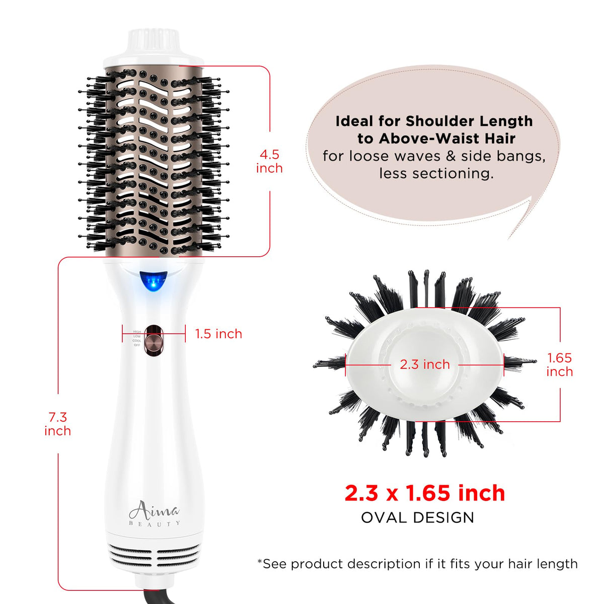 4-in-1 tool: dryer, curler, straightener, brush for all-in-one convenience