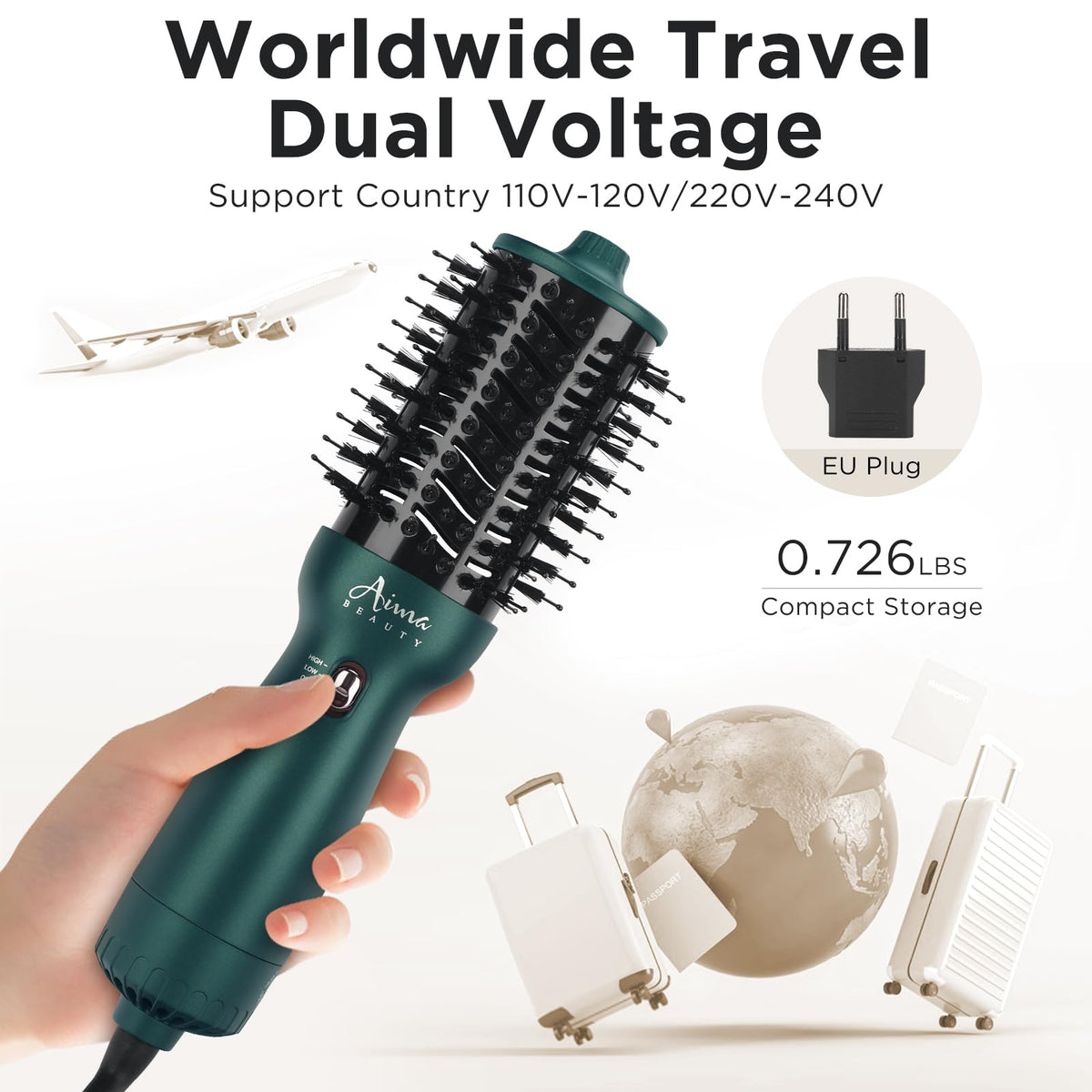 Aima Beauty oval barrel design for smooth shaping and enhanced control