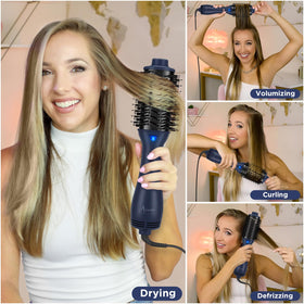Aima Beauty oval brush with nylon pins for detangling and smoother results.