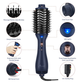 Aima Beauty prussian blue styling tool in action, a modern salon-grade device.