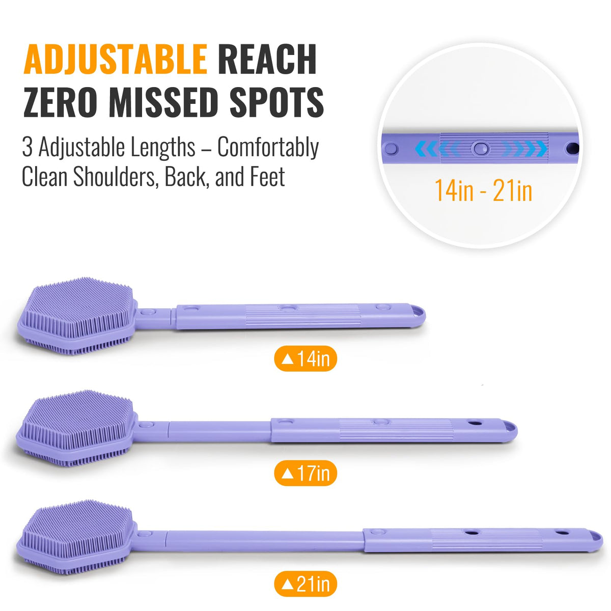 AIMAIAIMAI back scrubber showing massage nodes for exfoliation