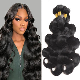 AIMAKER 12A body wave bundle 14in close-up with natural shine for versatile styling