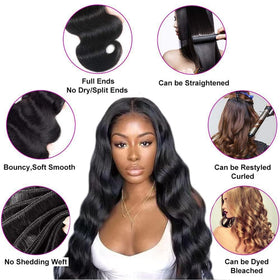 AIMAKER 12A body wave bundles close view highlights soft, bouncy texture