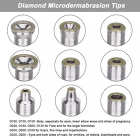 AIMENGXI replacement diamond tips set for various skin areas.