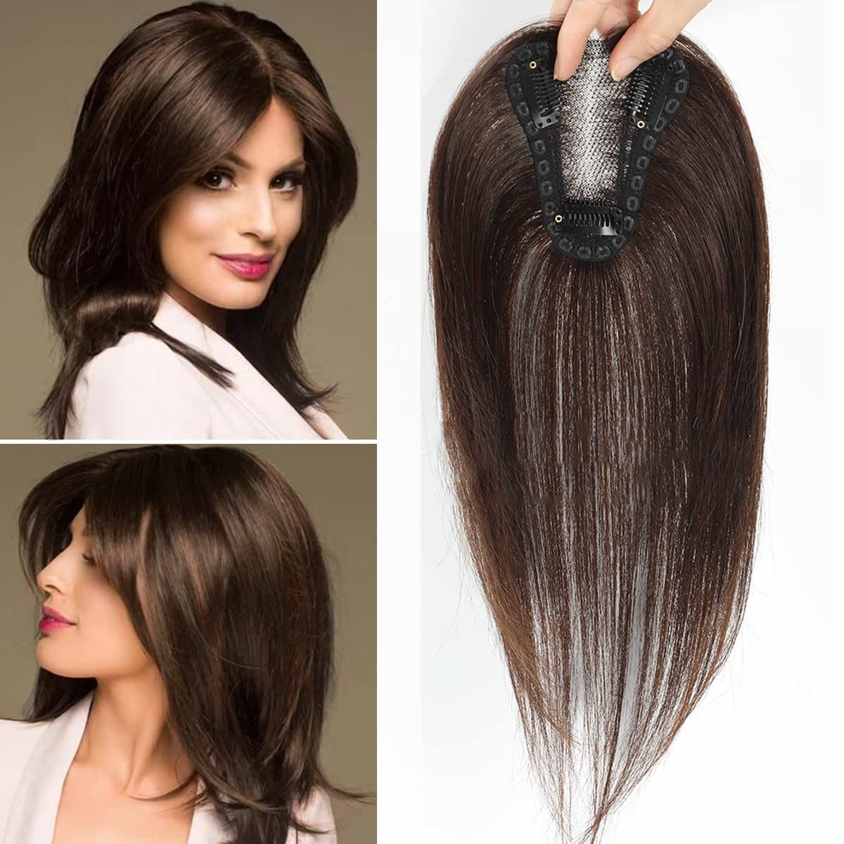 Aimeolyn hair toppers lace base close-up showing breathable, natural look.