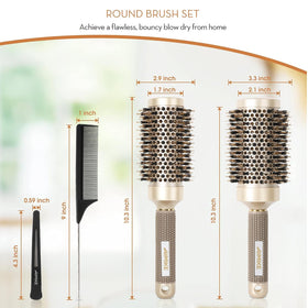 AIMIKE medium round brush with 1.7 inch barrel for curls and versatile styling
