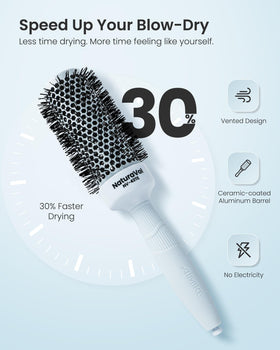 AIMIKE NaturaVol round brush with ergonomic silicone handle for comfortable styling