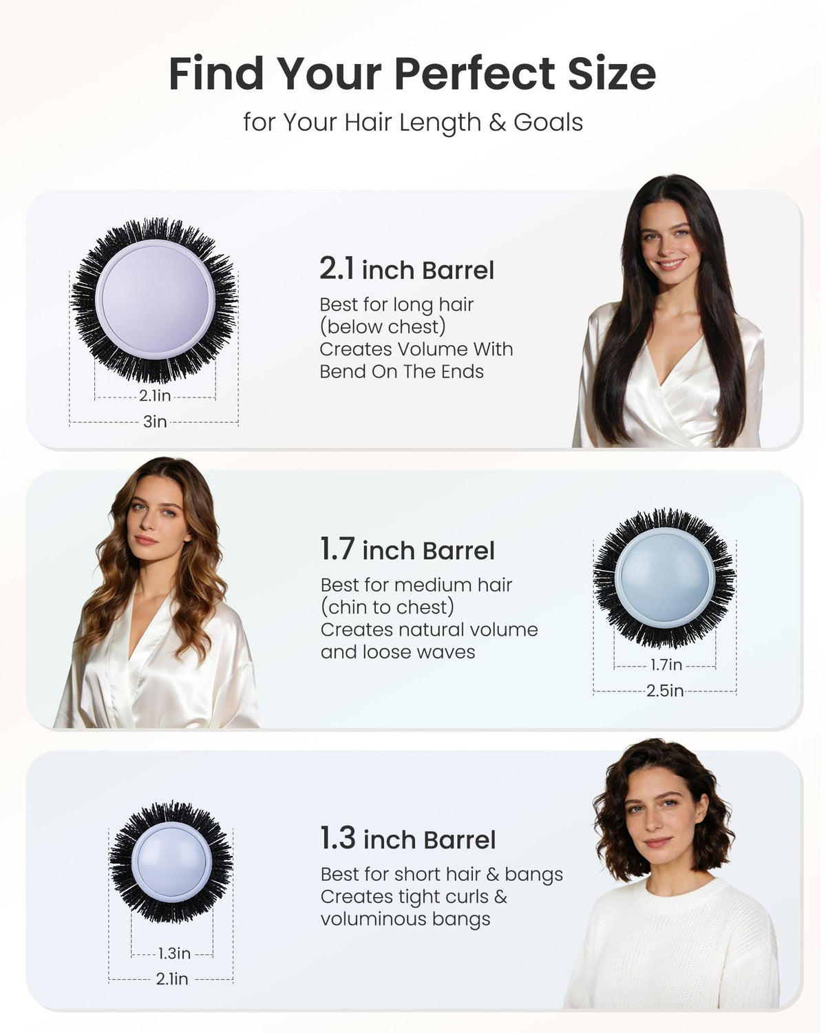 AIMIKE NaturaVol round brush lifts roots for airy volume on fine hair