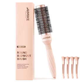 Aimike Rose Luxe Round Brush with vented barrel for faster blowouts.