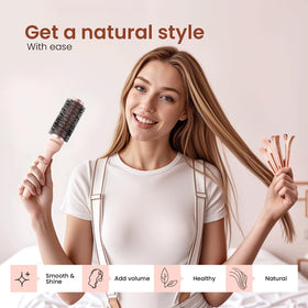 Aimike Rose Luxe Round Brush with even heat distribution to minimize hotspots.