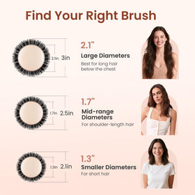 Aimike Rose Luxe Round Brush with ion-infused bristles for smooth brushing.