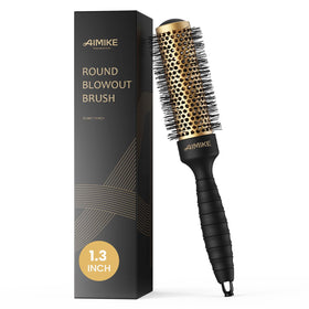 AIMIKE Round Brush with ceramic barrel showing even heat distribution for smooth blowouts