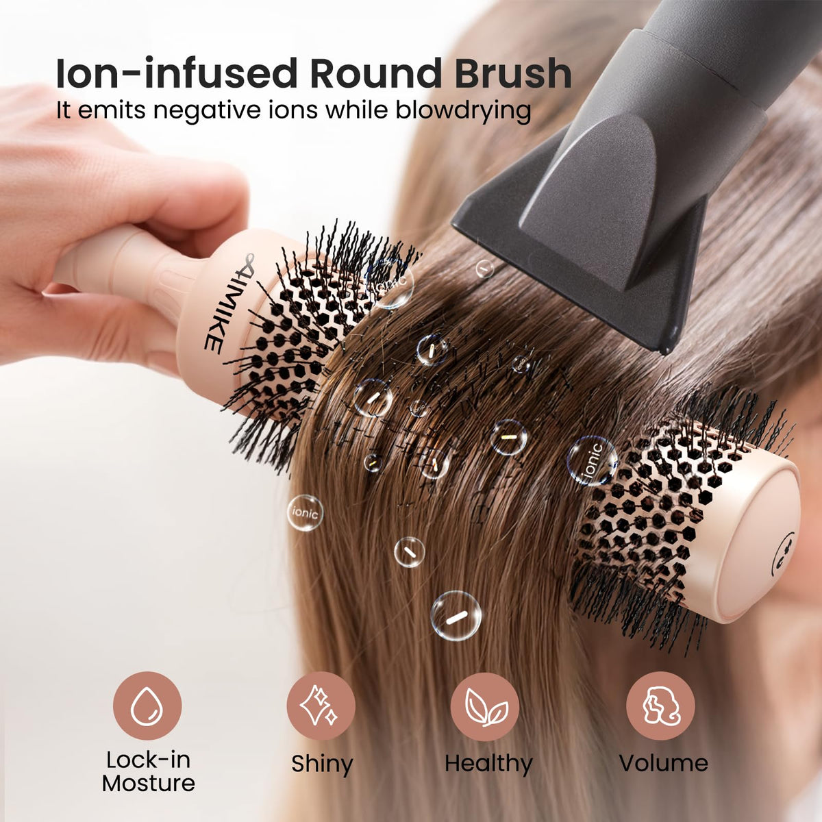 AIMIKE ergonomic one-piece handle reduces fatigue during styling.