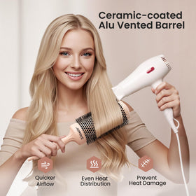 AIMIKE ceramic-coated barrel provides even heat for smoother results.