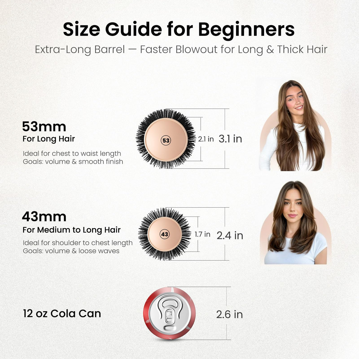 AIMIKE brush is great for thick hair, smoothing and curling.